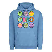 Pigment Pebble Blue easter day smiley faces Urban Hoodie - Artiststas
