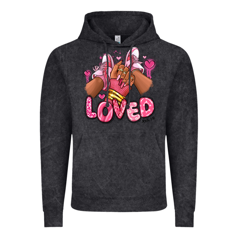 Loved Valentine's Day Afro Girl Sneakers Vintage Hoodie by RanaPortraitStore | Teevron