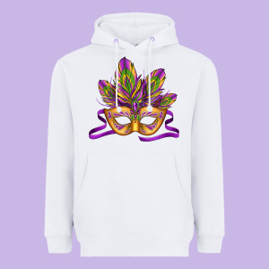 Mardi Gras Carnival Mask Heavyweight Hoodie Designed By Jasminsmagicworld