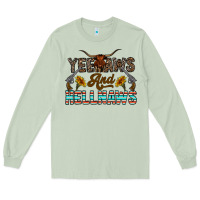 Matcha yeehaws and hellnaws Long Sleeve Tee - CowhideDigitalArt