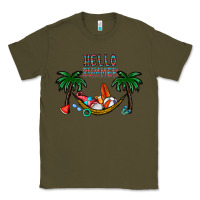 Army Green hello summer Classic Tee - CowhideDigitalArt