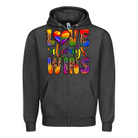 Charcoal Heather love always wins Zipper Hoodie - JahusDesignShop