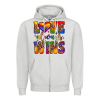 Dove Grey love always wins Zipper Hoodie - JahusDesignShop