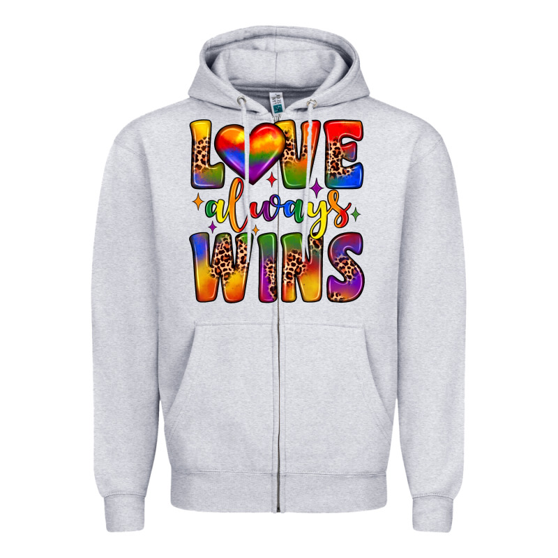 Love Always Wins Zipper Hoodie by JahusDesignShop | Teevron