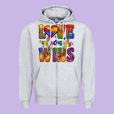 Love Always Wins Zipper Hoodie Designed By Jahusdesignshop