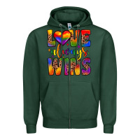 Sports Green love always wins Zipper Hoodie - JahusDesignShop