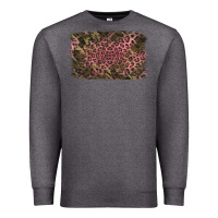 Charcoal Heather Camouflage Pink Leopard Background Premium Sweatshirt - Jasminsmagicworld