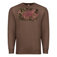 Chestnut Camouflage Pink Leopard Background Premium Sweatshirt - Jasminsmagicworld