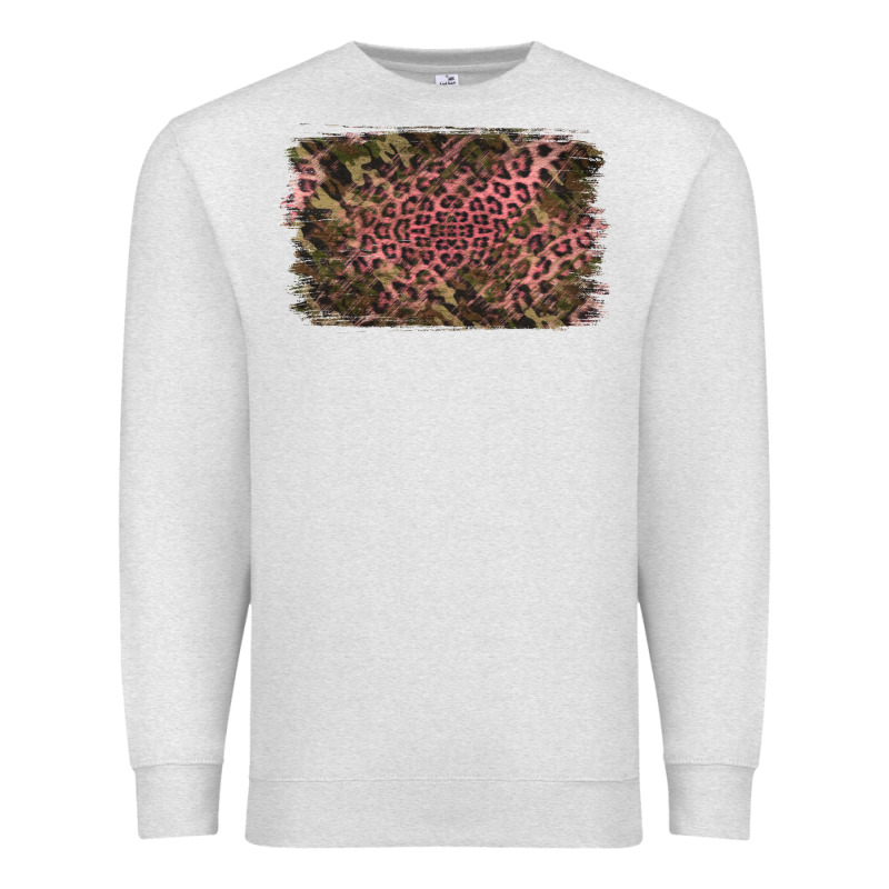 Camouflage Pink Leopard Background Premium Sweatshirt by Jasminsmagicworld | Teevron
