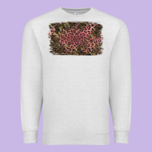 Camouflage Pink Leopard Background Premium Sweatshirt Designed By Jasminsmagicworld