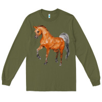 Army Green horse Long Sleeve Tee - FaDigitalArtStudio