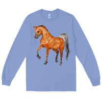 Colony Blue horse Long Sleeve Tee - FaDigitalArtStudio