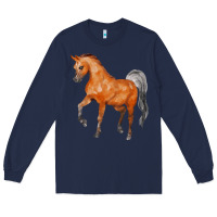 Navy horse Long Sleeve Tee - FaDigitalArtStudio