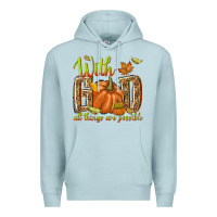 Blue Mist with god all things are possible Premium Hoodie - NancyCooperArtShop