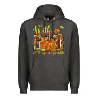 Charcoal Heather with god all things are possible Premium Hoodie - NancyCooperArtShop