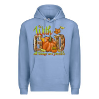 Colony Blue with god all things are possible Premium Hoodie - NancyCooperArtShop