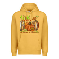 Mustard with god all things are possible Premium Hoodie - NancyCooperArtShop