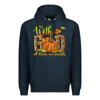 Navy with god all things are possible Premium Hoodie - NancyCooperArtShop