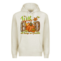 Oatmeal Heather with god all things are possible Premium Hoodie - NancyCooperArtShop