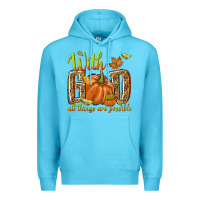 Ocean Blue with god all things are possible Premium Hoodie - NancyCooperArtShop