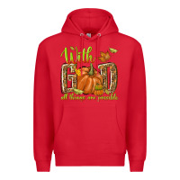 Red with god all things are possible Premium Hoodie - NancyCooperArtShop