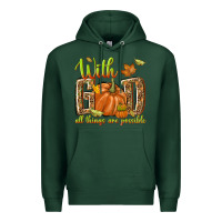 Sports Green with god all things are possible Premium Hoodie - NancyCooperArtShop