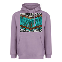 Lavender western cowhide leopard turquoise fringed Heavyweight Hoodie - BarkalooDesign