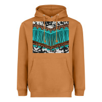 Meerkat western cowhide leopard turquoise fringed Heavyweight Hoodie - BarkalooDesign