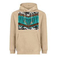 Mushroom western cowhide leopard turquoise fringed Heavyweight Hoodie - BarkalooDesign