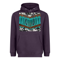 Plum western cowhide leopard turquoise fringed Heavyweight Hoodie - BarkalooDesign
