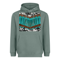 Sage western cowhide leopard turquoise fringed Heavyweight Hoodie - BarkalooDesign