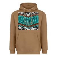 Toasted Coconut western cowhide leopard turquoise fringed Heavyweight Hoodie - BarkalooDesign