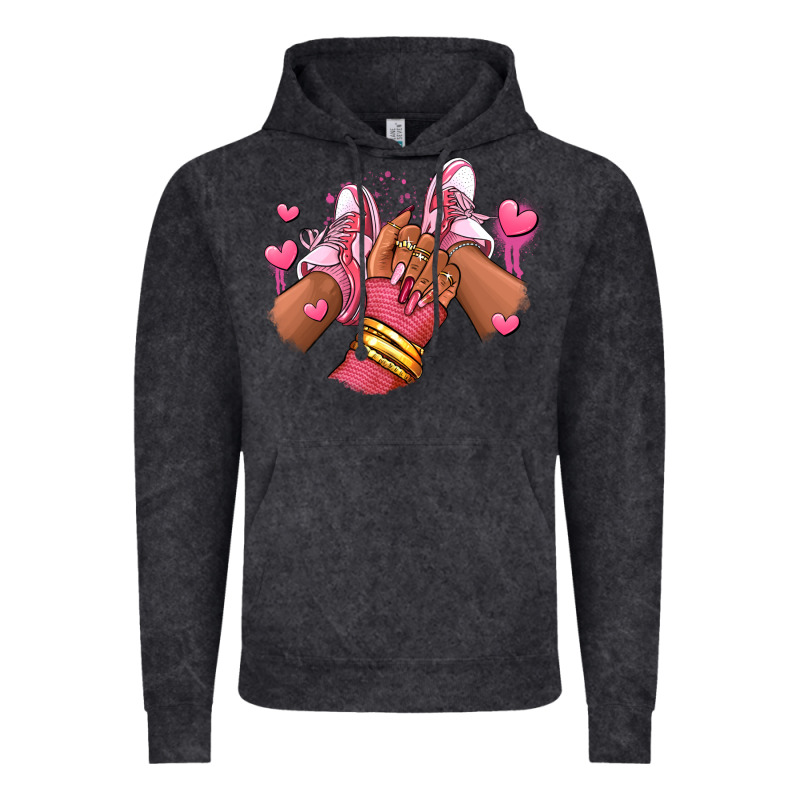 Valentines Day Afro Girl Sneakers Vintage Hoodie by RanaPortraitStore | Teevron