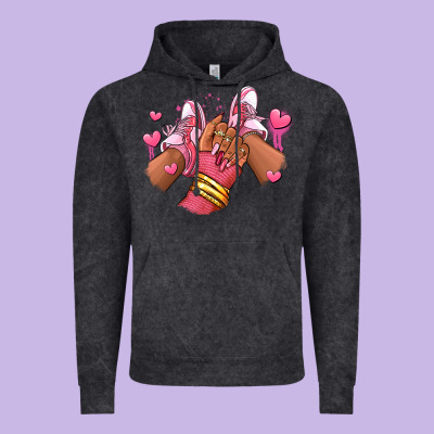 Valentines Day Afro Girl Sneakers Vintage Hoodie Designed By Ranaportraitstore