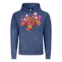 Vintage Denim valentines day afro girl sneakers Vintage Hoodie - RanaPortraitStore