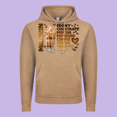 Melanin Coffee Vintage Hoodie Designed By Jahusdesignshop