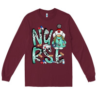 Burgundy nurse Long Sleeve Tee - RacoonDesign