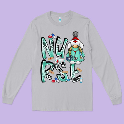 Nurse Long Sleeve Tee Designed By Racoondesign