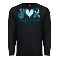 Black Peace Love Cure Ovarian Cancer Premium Sweatshirt - Jasminsmagicworld