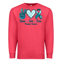 Cardinal Peace Love Cure Ovarian Cancer Premium Sweatshirt - Jasminsmagicworld