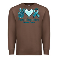 Chestnut Peace Love Cure Ovarian Cancer Premium Sweatshirt - Jasminsmagicworld
