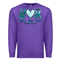 Purple Peace Love Cure Ovarian Cancer Premium Sweatshirt - Jasminsmagicworld