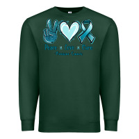 Sports Green Peace Love Cure Ovarian Cancer Premium Sweatshirt - Jasminsmagicworld