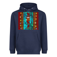 Navy nana highland cow Christmas Heavyweight Hoodie - BarkalooDesign