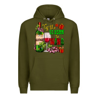 Army Green tis the season to wine Premium Hoodie - AdoDesignShop