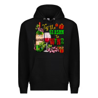 Black tis the season to wine Premium Hoodie - AdoDesignShop