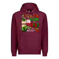 Burgundy tis the season to wine Premium Hoodie - AdoDesignShop