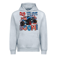 Heather Grey red white and boom 4th of july Urban Hoodie - Artiststas