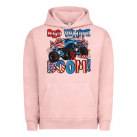 Pigment Salmon red white and boom 4th of july Urban Hoodie - Artiststas