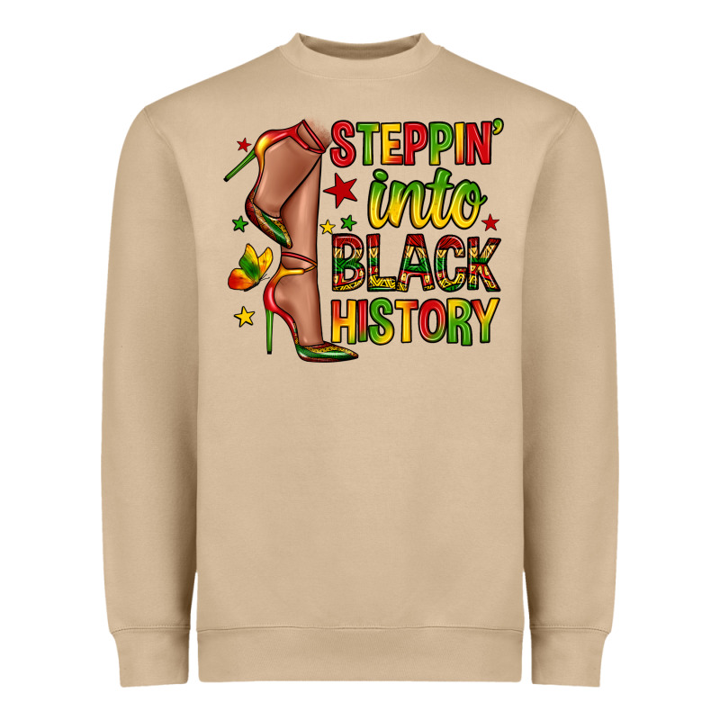 Steppin Into Black History Heavyweight Sweatshirt by Zillion Design Studio | Teevron
